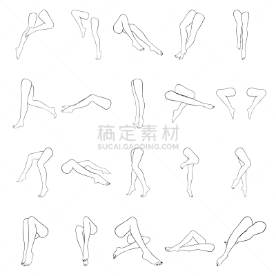 矢量,白色背景,女性,分离着色,美女,腿,人类居住地,女人,修脚,布置