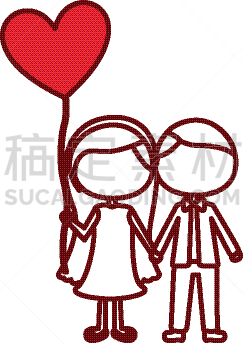 红色,伴侣,讽刺漫画,面无表情,人,男人,剪影,爱,合伙