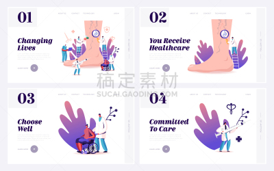 小的,绘画插图,人,巨大的,矢量,足,医疗器械,美容,生病