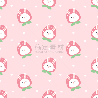 兔子,帽子,背景,可爱的,四方连续纹样,草莓,蔬菜,纺织品,爱