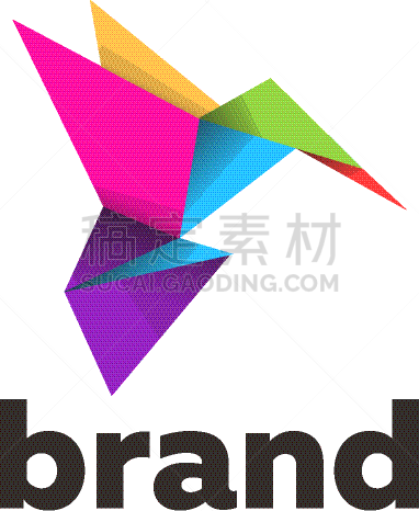 bird logo with origami style