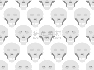 四方连续纹样,绘画插图,头骨,矢量,白色背景,秘密,怪异,纺织品,惊骇,死的