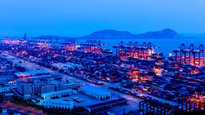 港口夜景，延时摄影