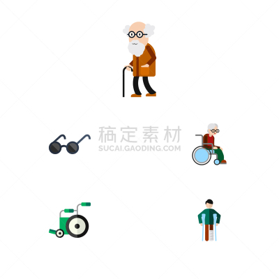 肢体缺损,轮椅,祖,计算机图标,公寓,健康保健,易接近性,男人,布置,坐