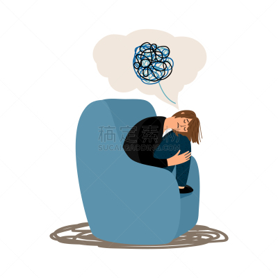 缠结的,沮丧,女孩,脑部,迷宫游戏,秘密,健康保健,椅子,思考,弯曲