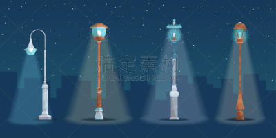 城市,夜晚,路灯,矢量,噪声,灯笼,暗色,背景分离,午夜,照明设备