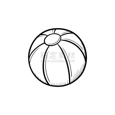 A toy beach ball hand drawn outline doodle icon