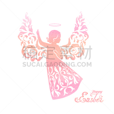 水彩画,雨云,天使,翅膀,花纹,神,华丽的,概念,庆祝