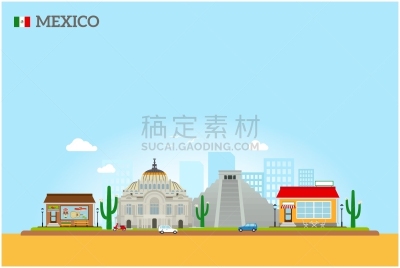 墨西哥,城市天际线,国际著名景点,旅途,商务,名声,城镇,全景,契晨-伊特萨