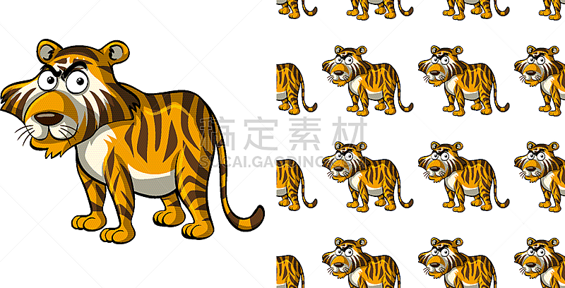 seamless background design with angry tiger