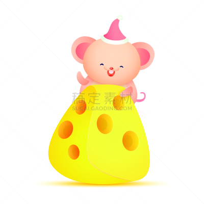 幸福,矢量,老鼠,新年前夕,奶酪,2020,贺卡,十二生肖,中国食品,动物