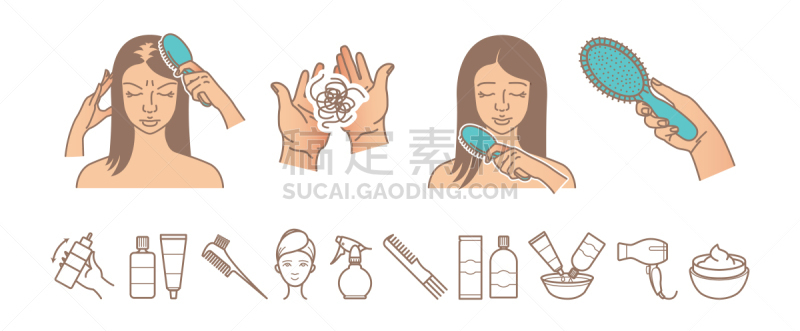 女人,绘画插图,问题,矢量,美发用品,符号,可爱的,健康保健,背景分离,恐惧
