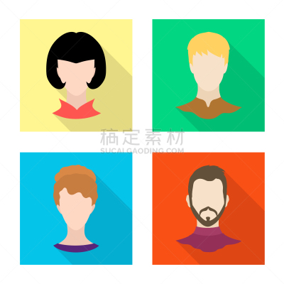 标志,人造模特,头像,波波头,棕色头发,金色头发,发型,小胡子,设计,布置