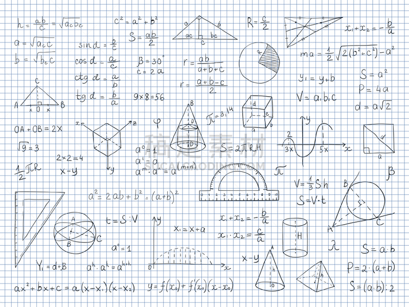 图表,几何学,物理学,科学,乱画,数学,矢量,手,标志,三角学