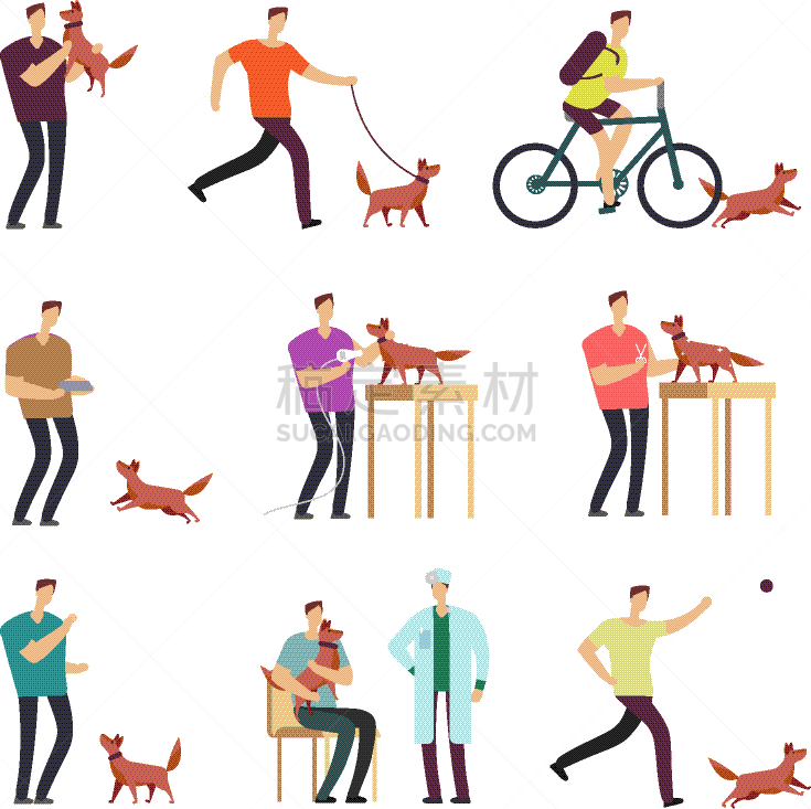 狗,人,男人,家庭生活,幸福,可爱的,纯种犬,女人,散步