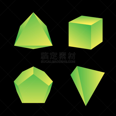 固体,分离着色,几何形状,概念,图像,数学,矢量,几何学,十二面体,立方体