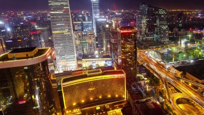 时间Lapse-Beijing天际线