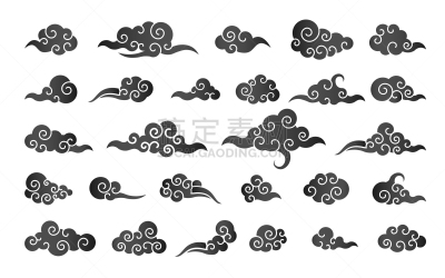 云,黑色,高雅,抽象,华丽的,传统,中间,天气,布置