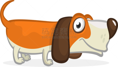 狗,比格犬,卡通,幽默,可爱的,梗犬,小的,警犬,斯班尼犬,站