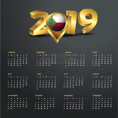 2019,科摩罗,模板,非都市风光,日历,金色,新年,白昼,商务