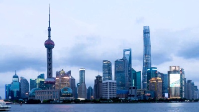 上海从白天到晚上的延时摄影