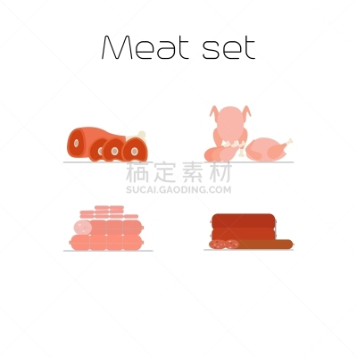 食品,肉,计算机图标,市场,平坦的,商务,图像,矢量,布置,收集