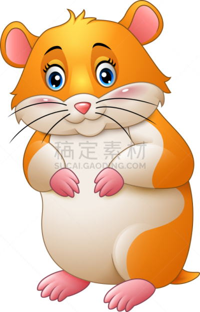 可爱的,仓鼠,卡通,野生动物,肖像,玩具,橙色,哺乳纲,小的,头发