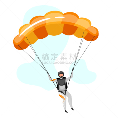 高崖跳伞,极限运动,跳伞运动,降落伞运动,矢量,绘画插图,平坦的,降落伞,动画片