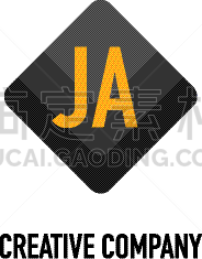 initial letter ja black creative design logo in