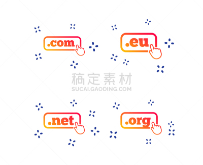 com域名,标志,网,平坦的,活力,不明确的地点,电子邮件,代币,设计
