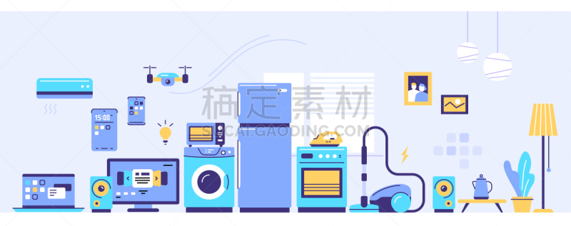 洗衣机,炊具,用具,植物,冰箱,矢量,窗户,背景聚焦,家庭生活