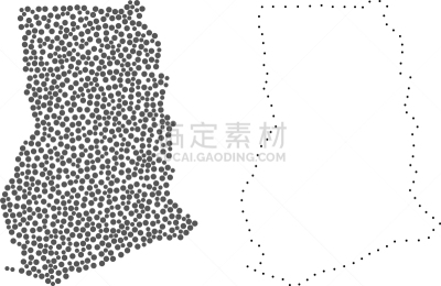 加纳,斑点,地形图,轮廓,自然地理,国内著名景点,几何形状,概念,矢量