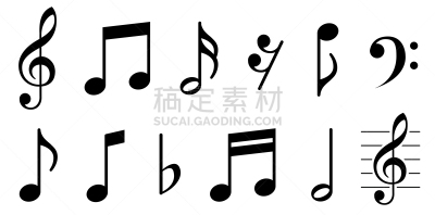 符号,计算机图标,矢量,音符,舞台,黑色,白色背景,交响乐团,制片人,钥匙