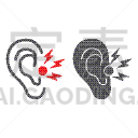 符号,痛苦,计算机图标,人的耳朵,线条,分离着色,轮廓,白色