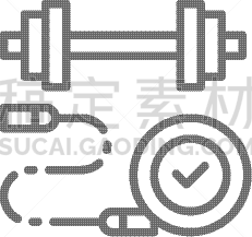 动物出击,哑铃,线图标,运动,成年的,肱二头肌,皮下的,轮廓,跳绳,生病