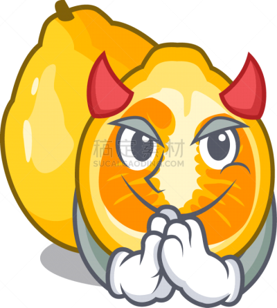 冰箱,恶魔,牙买加丑橘,卡通,酸,可爱的,清新,食品,维生素,蹦