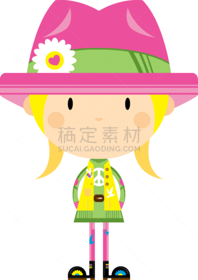 可爱的,嬉皮士,女孩,动画片,音乐,人,呢帽,图像,爱