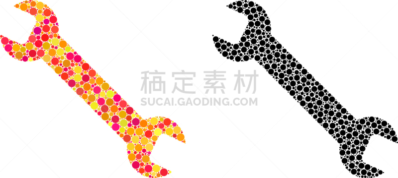 斑点,扳手,镶嵌图案,计算机图标,球体,不规则的,技术,发展,选择