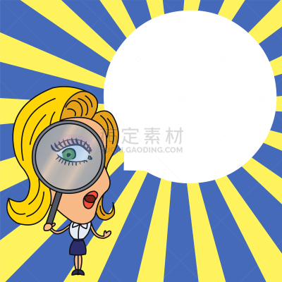 看,放大镜,女人,食槽,侦探,空白的,焦点,艺术,探索,探险