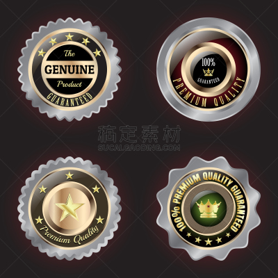 证章,溢价,黄金,银,品质,商务,王冠,布置,选择