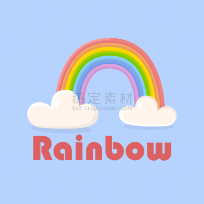 云,彩虹,分离着色,蓝色,多色的,可爱的,请柬,自然美,动物,问候