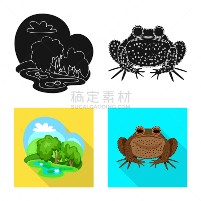 野生动物,分离着色,藓沼,图标集,一个物体,人类腺体,绿色,褐色,有毒物质,收集