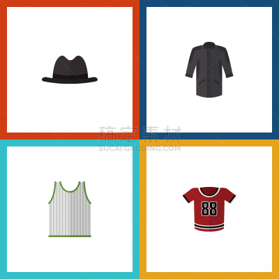 衣服,汗衫,制服,计算机图标,平坦的,绿色,黑色,纺织品,复古