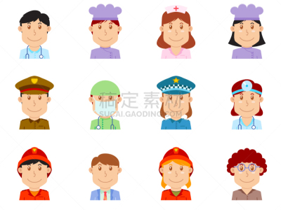 人,部分,职业,一个人,头像,整齐的,商务,护士,收集