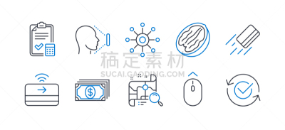 商务,接力赛,计算机图标,轮廓,数据,非接触支付,检验栏,核准的,搜寻