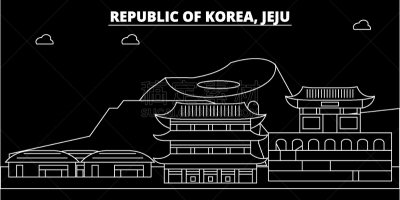 韩国,城市天际线,地形,户外,夜晚,轮廓,直的,名声,剪影,复古