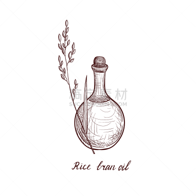 drawing rice bran oil