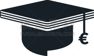 欧元符号,概念,学位帽,商务,模板,学生贷款,3D电影,文凭,毕业