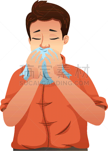 男人,人的鼻子,矢量,健康保健,人,生病,吹,咳嗽