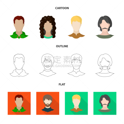 专业人员,照片,图标集,棕色头发,金色头发,发型,小胡子,络腮胡子,头发,设计